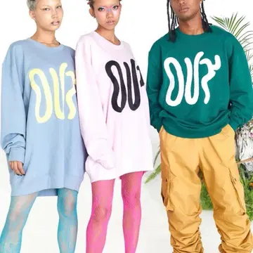 OUT BIG PULLOVER 맨투맨 그린 그린 TOUA TOUA