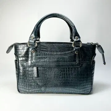 핸드백 엠보 크로커다일 패턴 숄더백 블랙