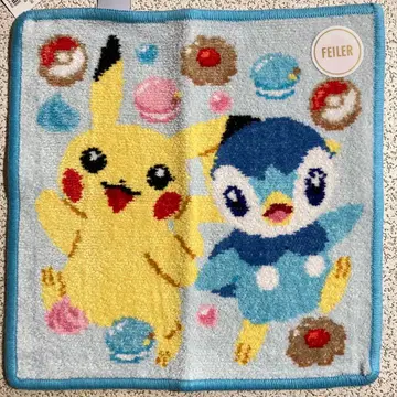 페이 타월 손수건 포켓몬 피카츄 팽도리 약 25cm