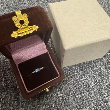 [새상품급] ete K10YG 문스톤/화이트 토파즈 반지 11호