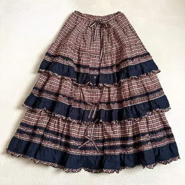 [ 컨디션 최상 ] PINK HOUSE 단단 플레어 스커트 피코프릴