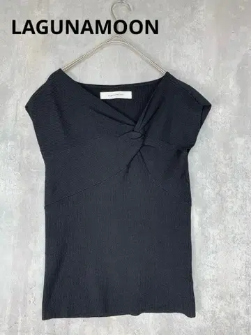 LAGUNAMOON 블랙 리본 디자인 슬리브리스 여름