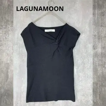 LAGUNAMOON 블랙 리본 디자인 슬리브리스 여름