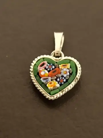 빈티지 마이크로 모자이크 925 실버 이탈리아제 펜던트 탑