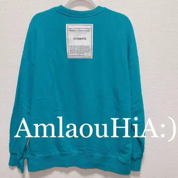 [ 한국 구매품 ] 영문 로고 터콰이즈 트레이닝복 맨투맨