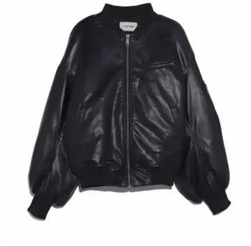 블랙 레더 봄버 자켓