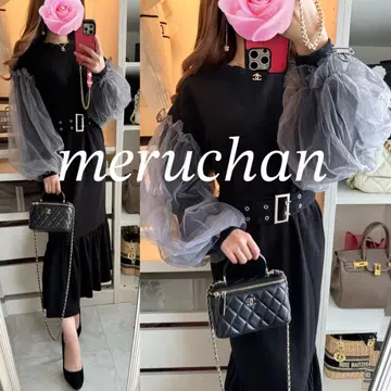 idem 튤 소매 맨투맨 원피스