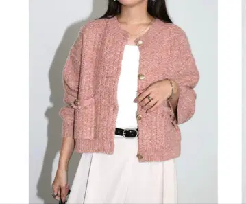새상품급 핑크 리브 가디건 M 사이즈