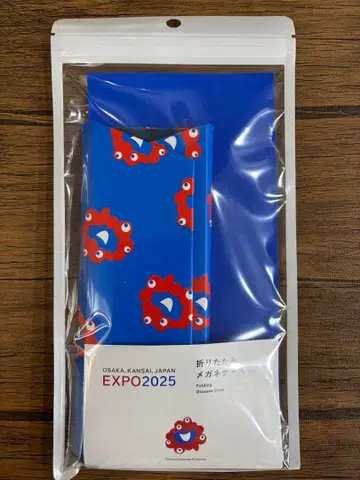 오사카 간사이 만박 접이식 안경 케이스 블루 미야쿠미야쿠 패턴