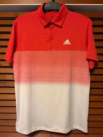 adidas 그라데이션 피케 셔츠 빨간색/화이트