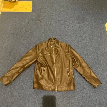 브라운 가죽 라이더 자켓