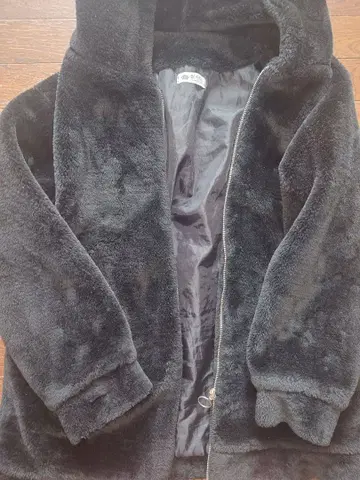 K-스타일 블랙 보아 자켓 두꺼운 원단 후드 L 상당