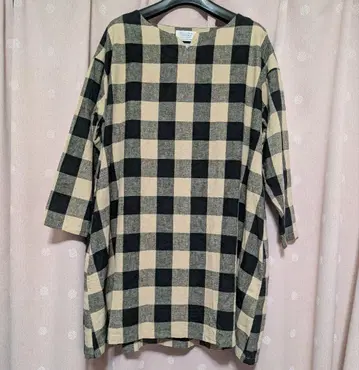 써니클라우드 블록 체크 튜닉 MP 사이즈 베이지 x 블랙