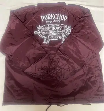 PORKCHOP 버건디 나일론 자켓