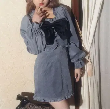 bubbles 코듀로이 벨벳 셋업 블루