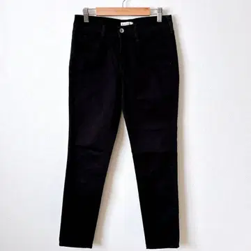 렙심 스키니 팬츠 면 혼방 블랙 M 스트레치 원단 하의 로우라이즈