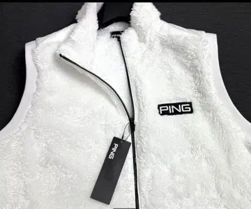 새상품 PING 핑 골프 보아 플리스 풀 집업 베스트 화이트 3L