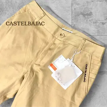 택 포함 새상품 골프웨어 까스텔바작 자수 로고 슬랙스 베이지 L