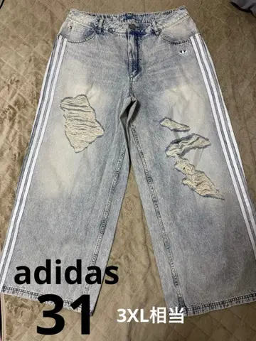 adidas 루즈 데님 디스트레스 팬츠 31인치 3XL 상당
