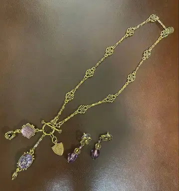 로빈 스틸 목걸이 귀걸이