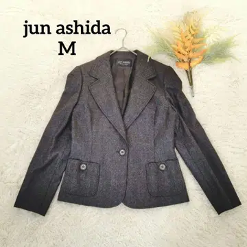 준 아시다 여성용 테일러드 자켓 (M) 일본제 블랙 울 실크 혼방