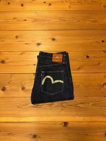 EVISU 갈매기 데님 다크 네이비 화이트 갈매기 2001 W33