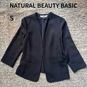 내추럴 뷰티 베이직 워셔블 노카라 자켓 S 네이비