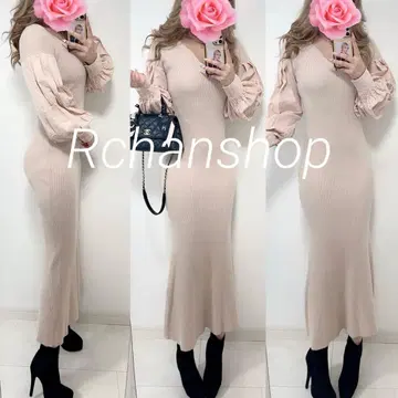 에이미 이스트 월 셔츠 도킹 머메이드 니트 원피스 롱 기장