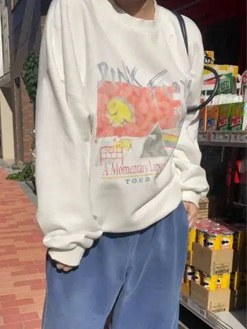 Pink Floyd 워싱 데미지 맨투맨 티셔츠