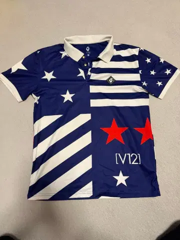 [V12] 별과 스트라이프 피케 셔츠 M 사이즈