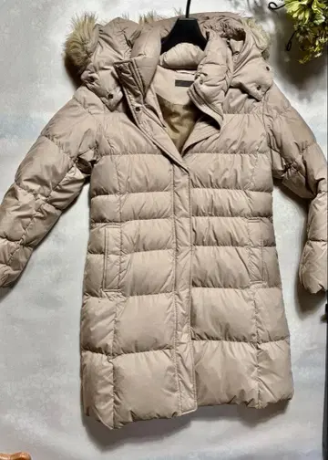 UNIQLO 후드 부착 롱 다운 자켓 XL 베이지