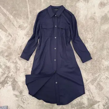 알아바일 셔츠 원피스 울라이크 PE 셔츠 코트 네이비