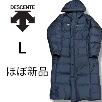 거의 새상품 데상트 DESCENTE 슈퍼 롱 다운 코트 L 블랙