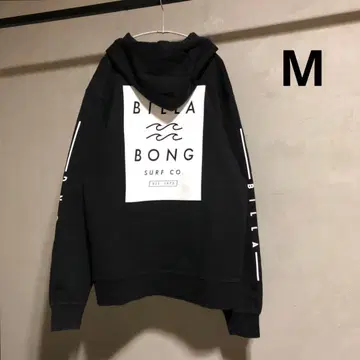 BILLABONG 로고 프린트 백 로고 후드티 블랙