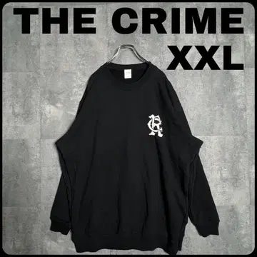CRIMIE CR 모노그램 크루 맨투맨 사이즈 XXL 블랙