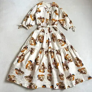 [ 컨디션 최상 ] PINK HOUSE 긴팔 원피스 곰 빈티지