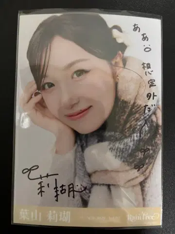 하야마 리코 RainTree 레인츠리 베이지 니트 브로마이드 친필 요리