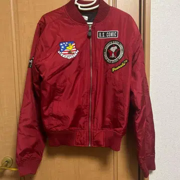 PEANUTS 충전솜 MA-1 자켓 스누피 와펜 SNOOPY