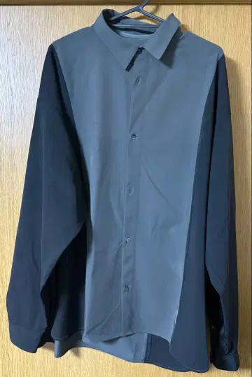 RAGEBLUE 바이컬러 긴팔 셔츠 그레이 블랙