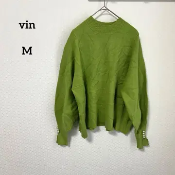vin  펄 악센트 펄 악센트 퍼프 슬리 니트 M 그린
