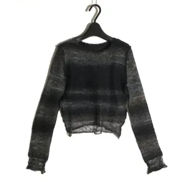 PERVERZE 더블 모헤어 크롭 니트 탑