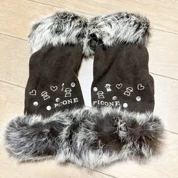 PICONE 피코네 퍼 장갑 큐빅 브라운 계열