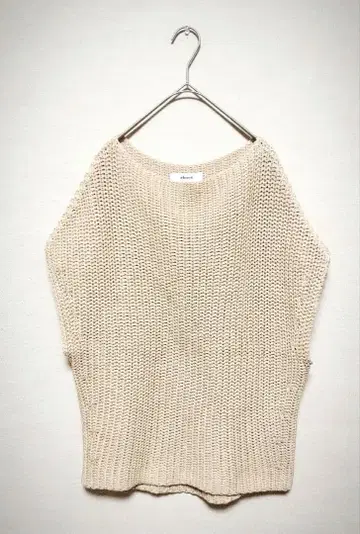 새상품급 ebure 코튼 니트 편하찌 풀오버 베스트 베이지 FREE