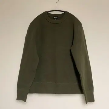 [ UNIQLO ] 워셔블 밀라노 리브 크루넥 스웨터 긴팔 올리브