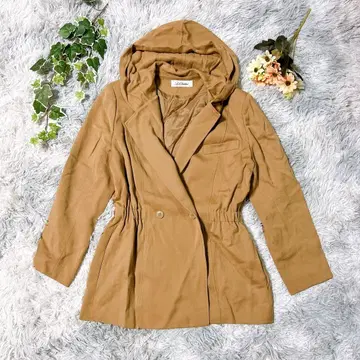 새상품급 Lui Chantant 일본제 38 카멜 후드 부착 자켓