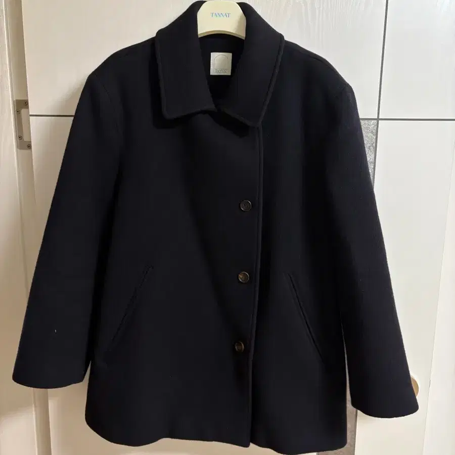 Tannat boucle half coat blue gray #타낫,#타낫코트,#타낫패딩,#타낫