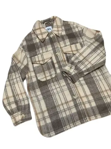 ZARA 체크 무늬 기모 자켓 S 사이즈 여성용