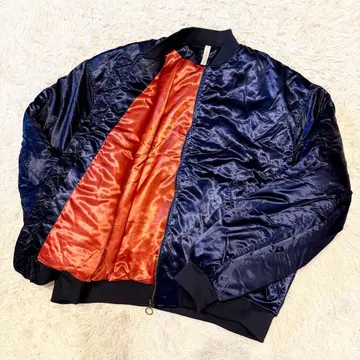 ZARA MAN 자라 블루종 나일론 네이비 충전솜 L