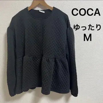 새상품급 COCA 퀼팅 페플럼 자켓 M 블랙