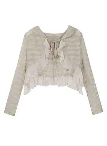 Cest Nous 쉬폰 프릴 시스루 가디건